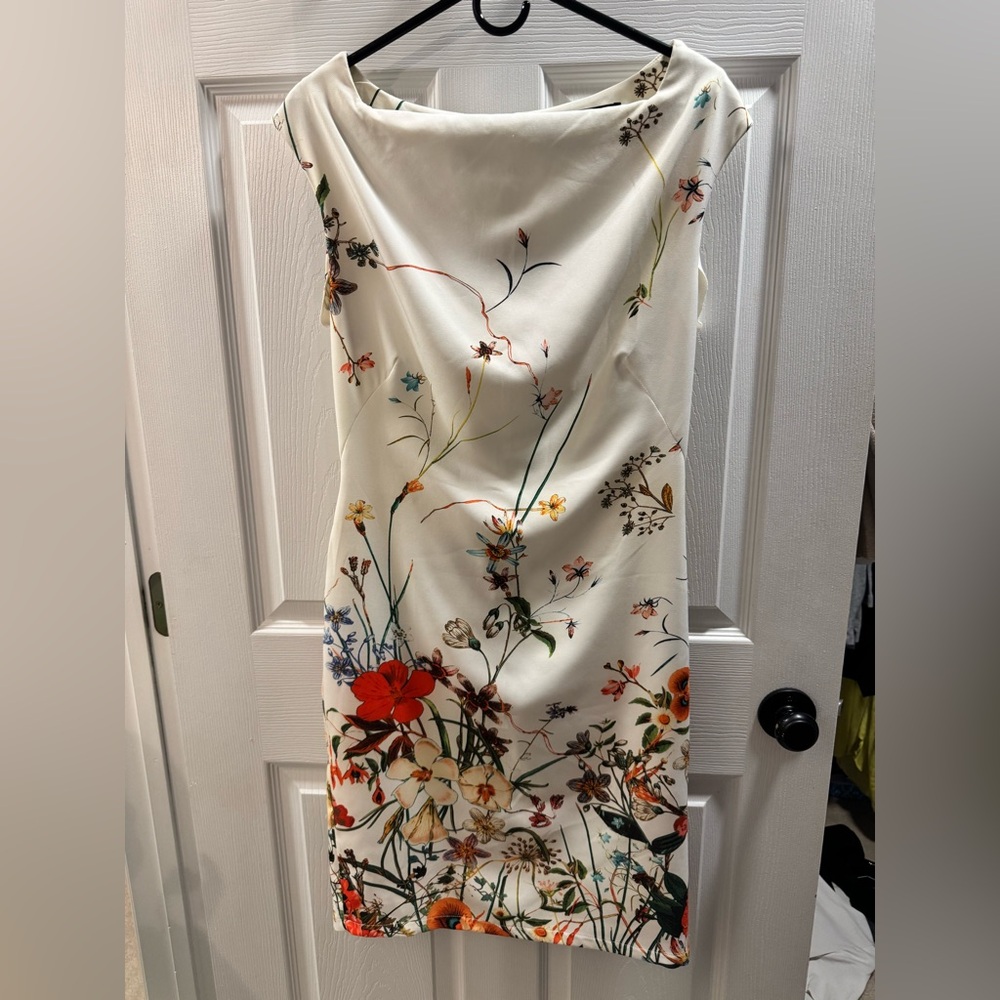 Zara Cream Floral Midi Dress